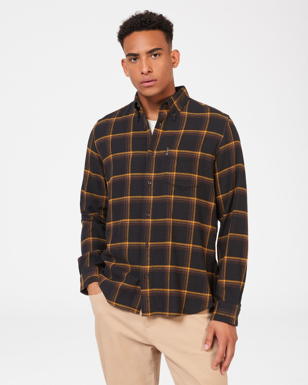 Chemises Ben Sherman Oversized Brushed Check Noir | AHN-88195319